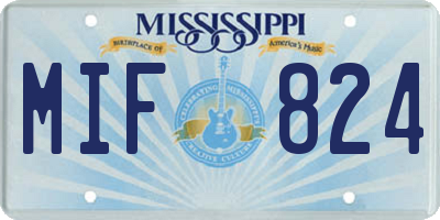 MS license plate MIF824