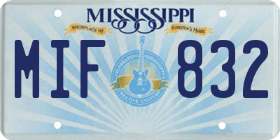 MS license plate MIF832