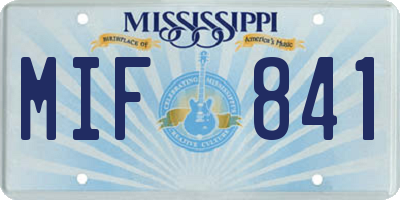 MS license plate MIF841