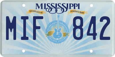 MS license plate MIF842
