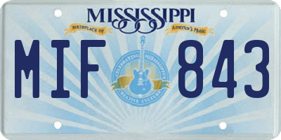MS license plate MIF843