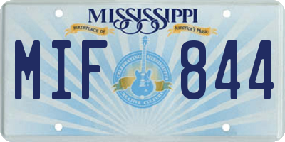 MS license plate MIF844