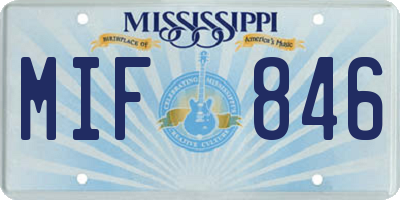 MS license plate MIF846
