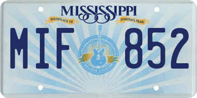 MS license plate MIF852