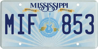 MS license plate MIF853