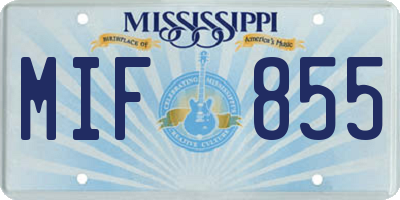 MS license plate MIF855