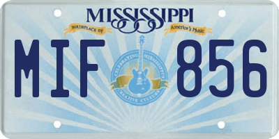 MS license plate MIF856