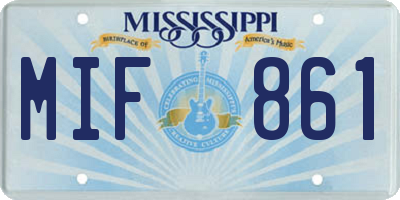 MS license plate MIF861