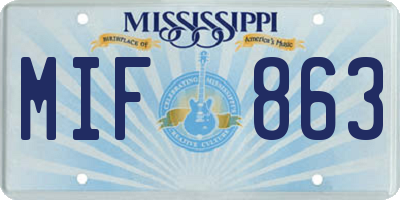 MS license plate MIF863