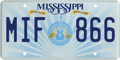 MS license plate MIF866