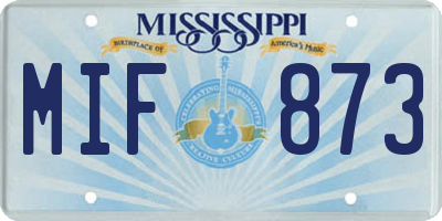 MS license plate MIF873