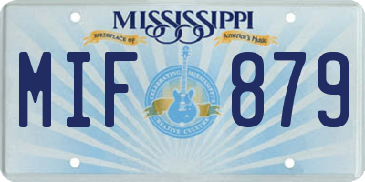 MS license plate MIF879
