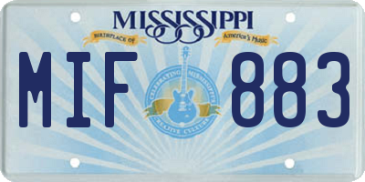 MS license plate MIF883