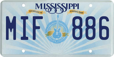 MS license plate MIF886