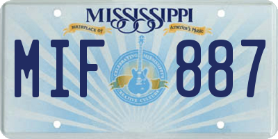MS license plate MIF887