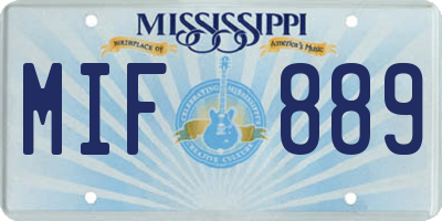 MS license plate MIF889