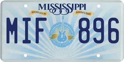 MS license plate MIF896