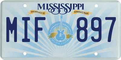 MS license plate MIF897