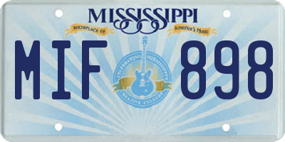 MS license plate MIF898