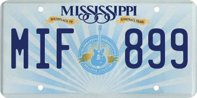 MS license plate MIF899