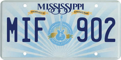 MS license plate MIF902