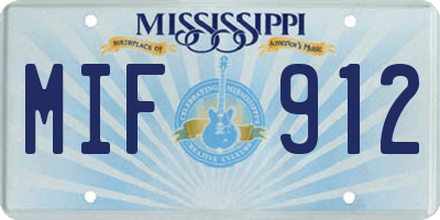 MS license plate MIF912