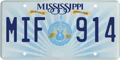 MS license plate MIF914