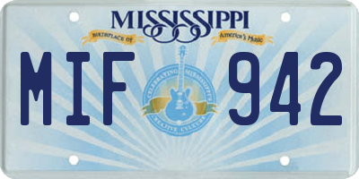MS license plate MIF942