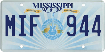 MS license plate MIF944