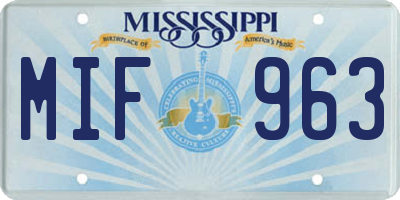 MS license plate MIF963