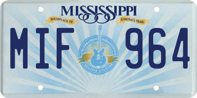 MS license plate MIF964