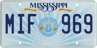 MS license plate MIF969