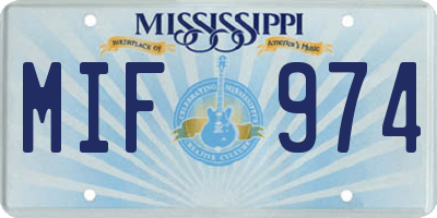 MS license plate MIF974