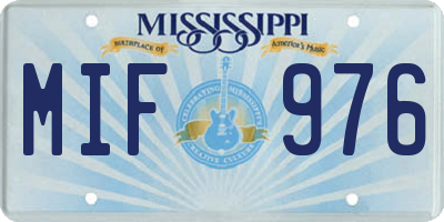 MS license plate MIF976