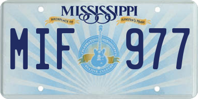 MS license plate MIF977