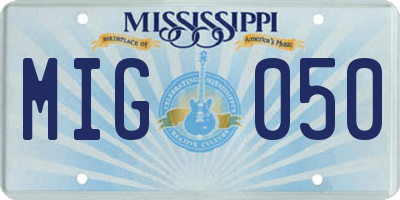 MS license plate MIG050