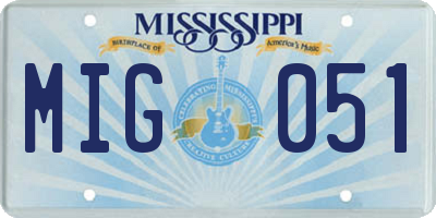 MS license plate MIG051