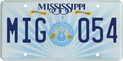 MS license plate MIG054