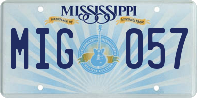 MS license plate MIG057