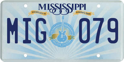 MS license plate MIG079