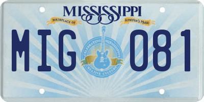 MS license plate MIG081