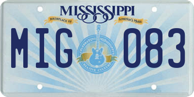 MS license plate MIG083