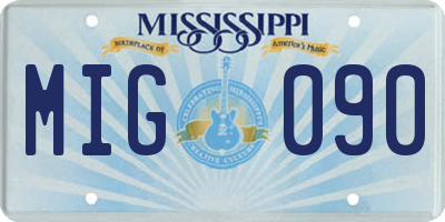 MS license plate MIG090