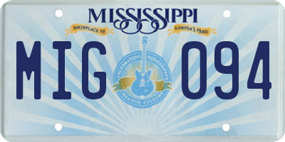 MS license plate MIG094