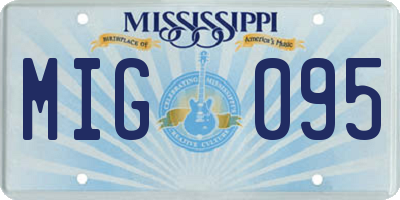 MS license plate MIG095