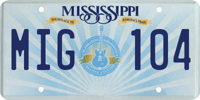 MS license plate MIG104