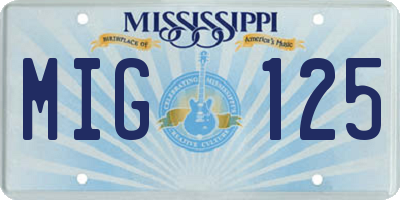 MS license plate MIG125
