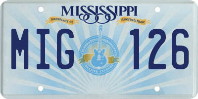 MS license plate MIG126