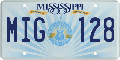 MS license plate MIG128