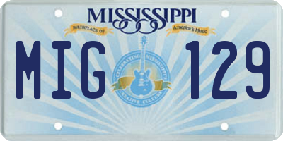 MS license plate MIG129